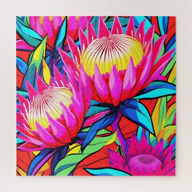Puzzle Protea Pop Art Vibrant (Vertical)