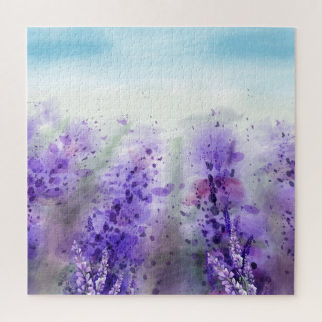 Puzzle Provence Lavande : Vintage aquarelle (Vertical)