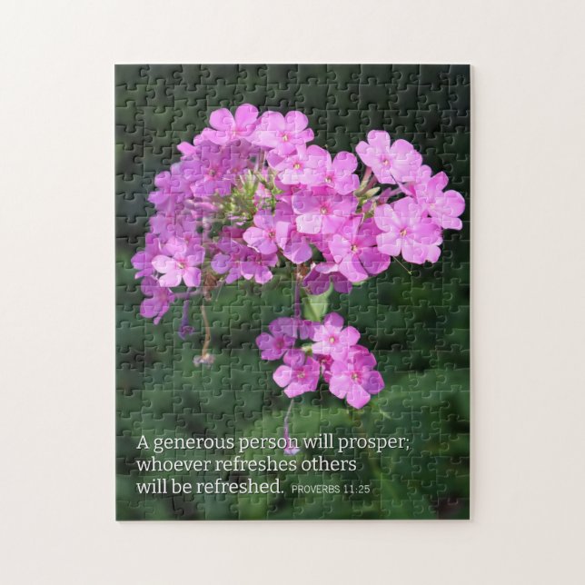 Puzzle Proverbes 11:25 Phlox Rose Chrétien (Vertical)