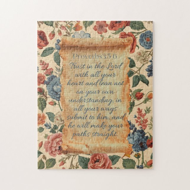 Puzzle Proverbes 3:5-6 Aie confiance dans l'Éternel (Vertical)
