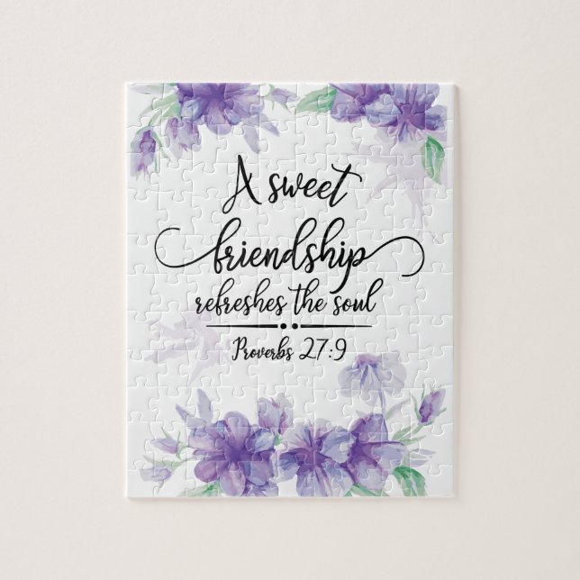 Puzzle Proverbs 27:9 Sweet Friendship Refreshes the Soul (Vertical)