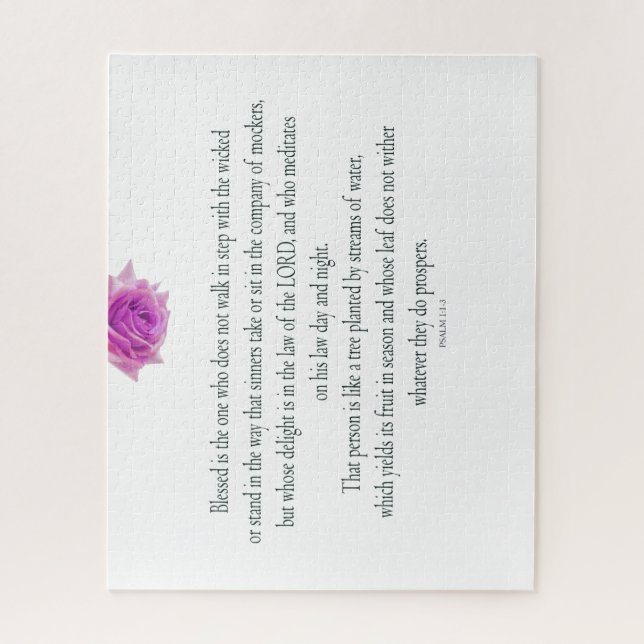 Puzzle PSALM 1:1-3 avec Fleur violette (Vertical)