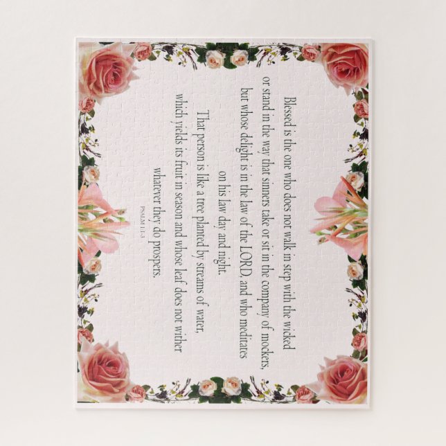 Puzzle PSALM 1:1-3 Botanic Design, (Vertical)
