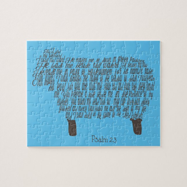 Puzzle Psalm 23 Bible Verse (Horizontal)