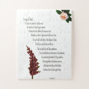 Puzzle Psalm 23, Floral Green, oversized pieces - Easy