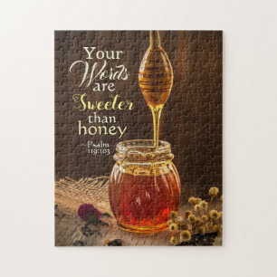 Puzzle Psaume 119:103 Vos mots sont plus doux que le miel
