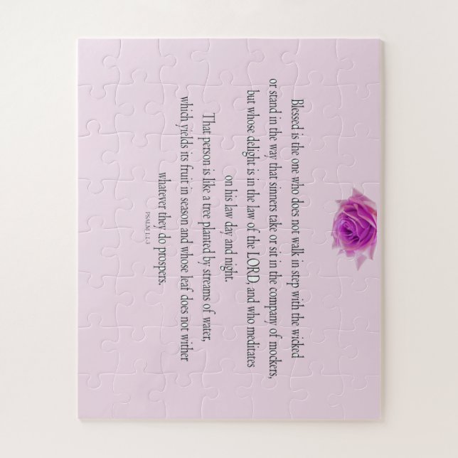 Puzzle Psaume 1, bless the One Does not, Pink Flower (Vertical)