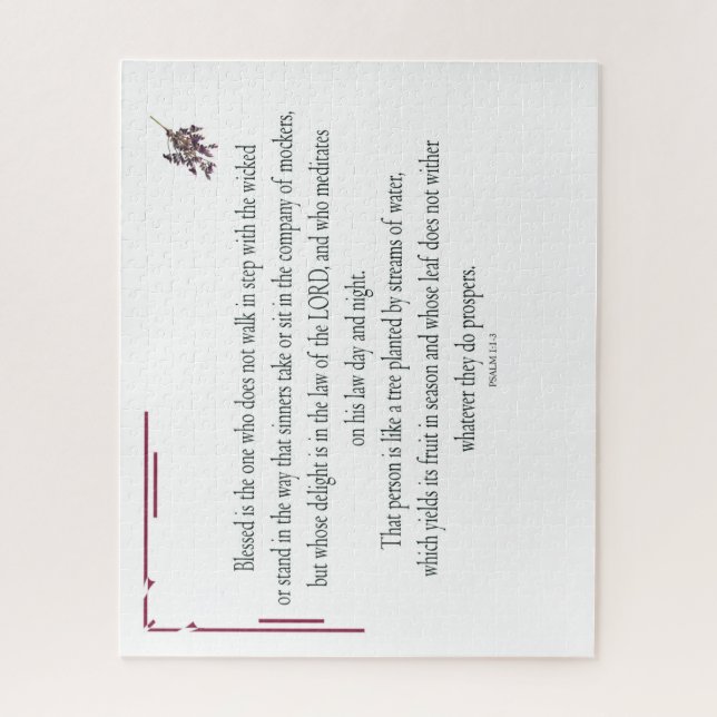 Puzzle Psaume 1, Law day and Night, Streams of Waters, (Vertical)