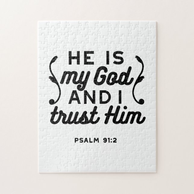 Puzzle Psaume 91:2 – Verset de la Bible chrétienne de con (Vertical)
