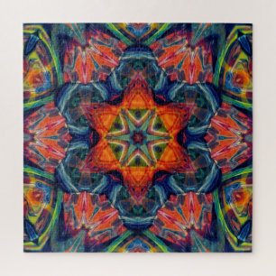 Puzzle Psychedelic Colorful Kaleidoscope Pattern