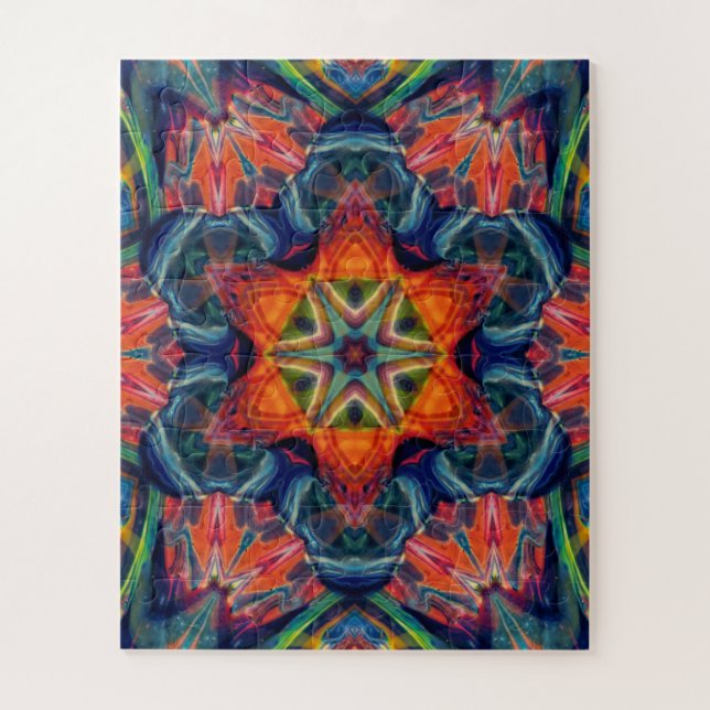 Puzzle Psychedelic Colorful Kaleidoscope Pattern (Vertical)