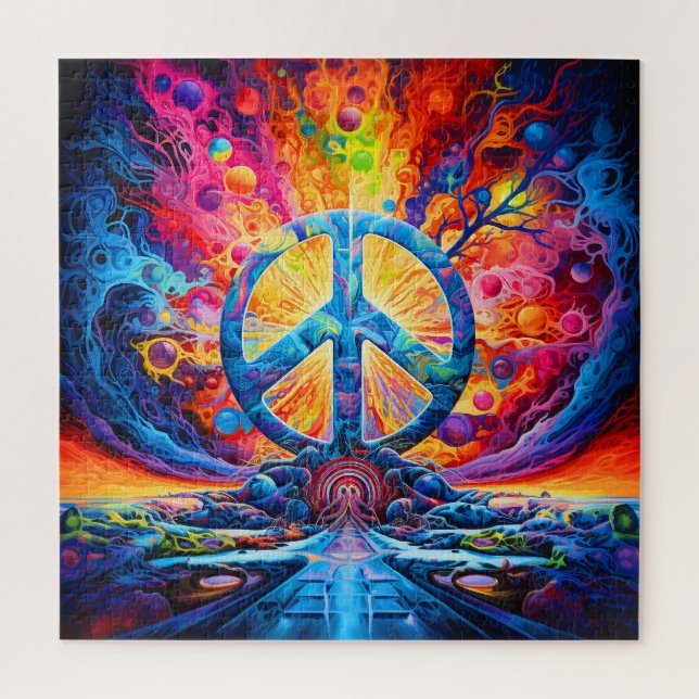 Puzzle Psychédélic peace sign (Vertical)