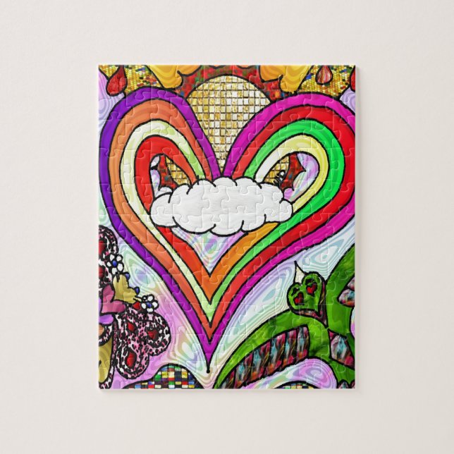 Puzzle Psychédélic Rainbow Heart (Vertical)
