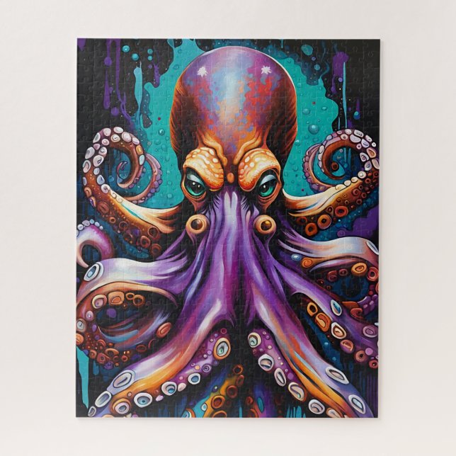 Puzzle Psychédélique Octopus - Encre Surréaliste (Vertical)