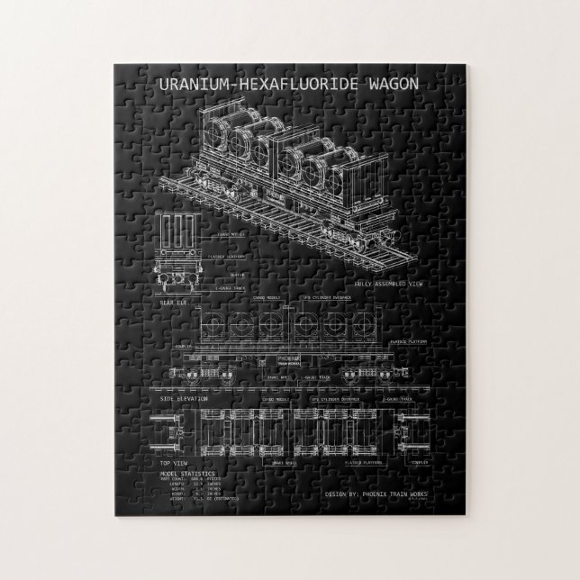 Puzzle PTW Wagon de fluorure d'uranium "Blueprint" Petit (Vertical)