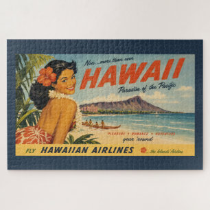 Puzzle Publicité de voyage hawaïen de style vintage