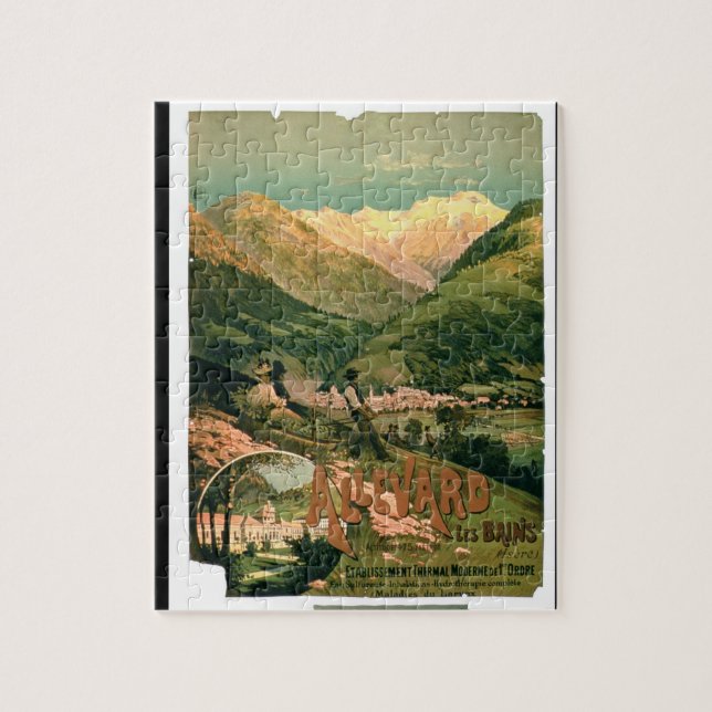 Puzzle Publicité pour "Allevard Les Bains", Isere (col (Vertical)
