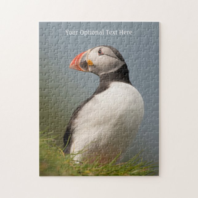 Puzzle Puffin de texte personnalisé (Vertical)