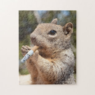 Puzzle Puffy Squirrel Cigarette Fumer Fumeur Drôle