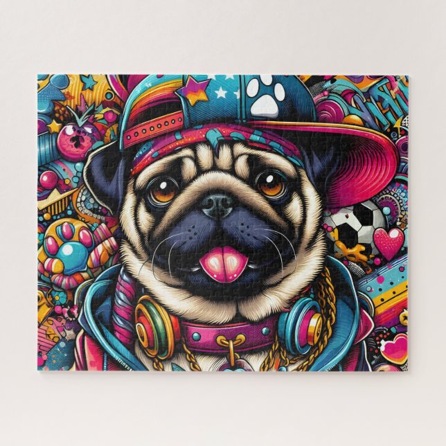 Puzzle Pug Hip Hop Mignon (Horizontal)