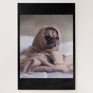 Puzzle Pug In Blanket Cute Pug Dog Lover Gift