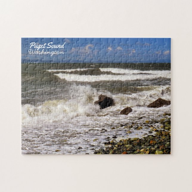 Puzzle Puget Sound Washington Ocean Waves Photo (Horizontal)