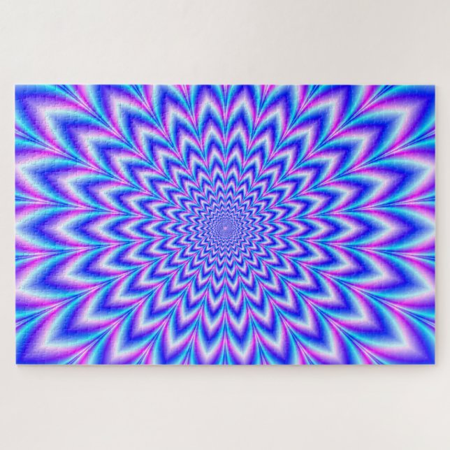 Puzzle Pulse coupé crinkle en rose bleu et violet (Horizontal)