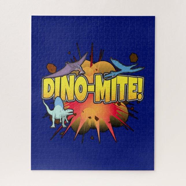 Puzzle Pun Dino-mite Dinosaure Lover Dynamite (Vertical)