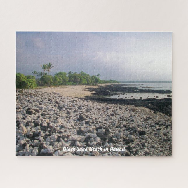 Puzzle PunaluGu Plage de sable noir Hawaii Big Island (Horizontal)