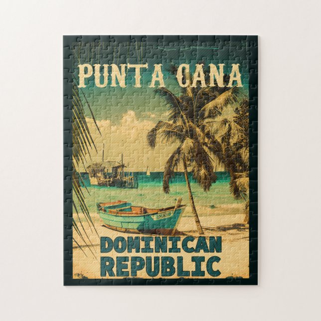 Puzzle Punta Cana Dominican - Vacances en famille Vintage (Vertical)