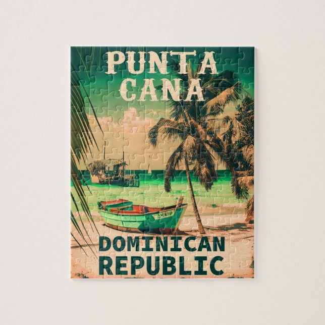 Puzzle Punta Cana Dominican - Vacances en famille Vintage (Vertical)