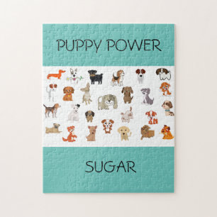 Puzzle "PUPPY POWER" avec nom personnalisé du chio