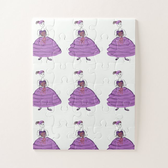Puzzle Purple Bridesmaid (Vertical)