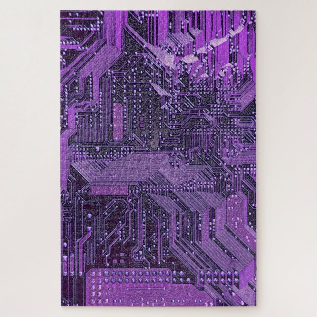 Puzzle Purple Cyber Circuit Board Tech Electronique (Vertical)
