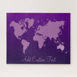 Puzzle Purple Gradient World Map Earth Travel Ajouter un 