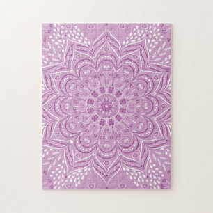 Puzzle Purple Mandala Elegant Lotus Flower