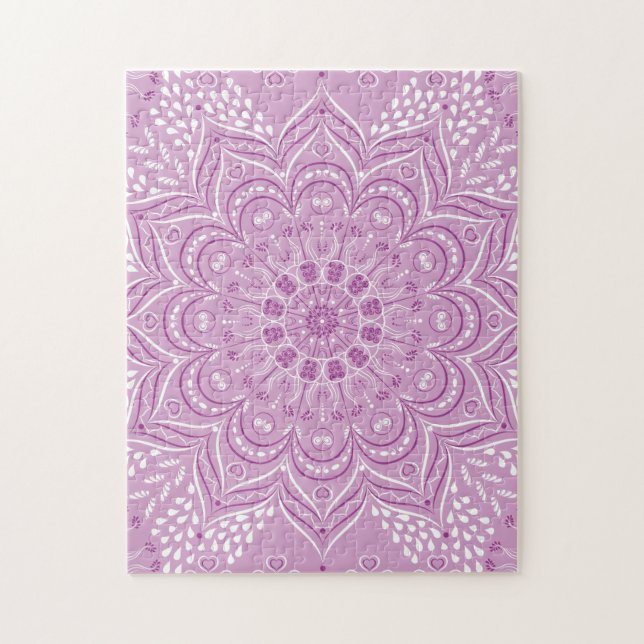Puzzle Purple Mandala Elegant Lotus Flower (Vertical)