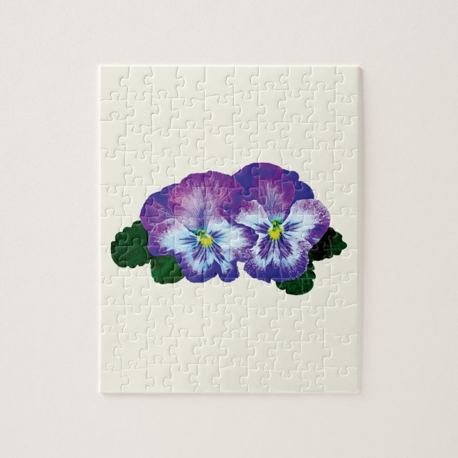 Puzzle Purple Pansy Duo (Vertical)