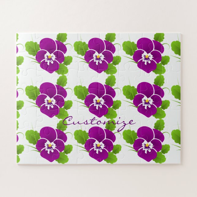 Puzzle Purple Pansy Flower Thunder_Cove (Horizontal)