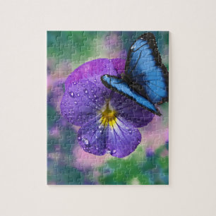 Puzzle purple sanglier et papillon
