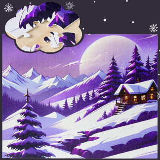 Puzzle Purple Winter Wonderland