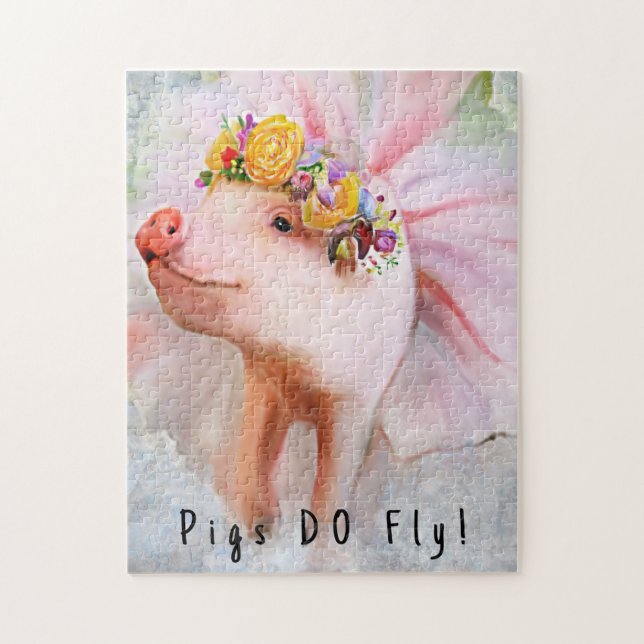 Puzzle Purty Jolie Piggy dans une robe, quand les porcs v (Vertical)