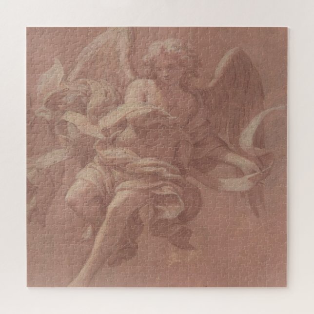 Puzzle Putto et ange tenant une banderole (Horizontal)