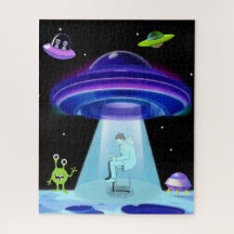 PUZZEL : Enlèvement drôle d'ovni par des extraterr
