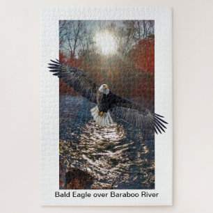 Puzzle Puzzle, Eagle chauve au-dessus de rivière de