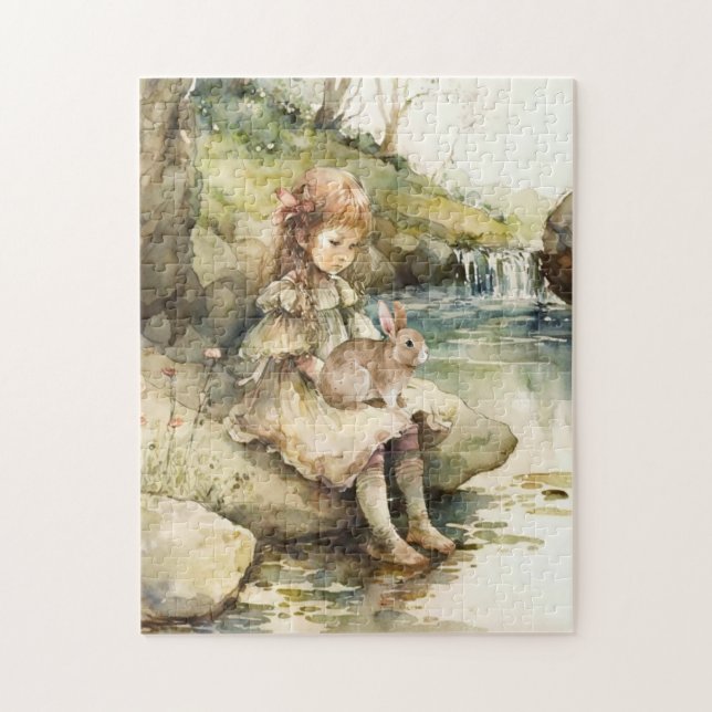 Puzzle Puzzle-Girl avec lapin (Vertical)