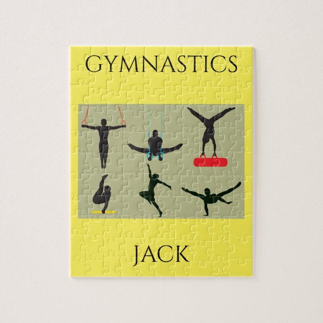 Puzzle "Puzzle GYMNASTICS pour garçons avec nom personnal (Vertical)