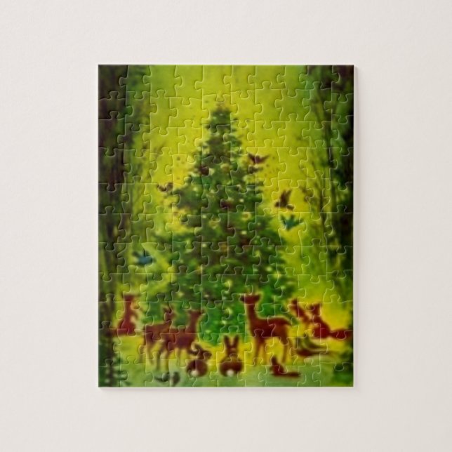 Puzzle Puzzle, Rassemblement de Noël autour d'un arbre (Vertical)