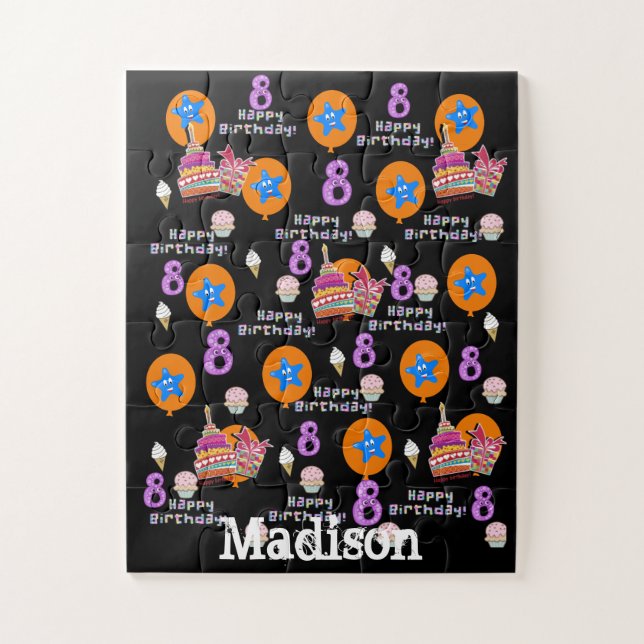 Puzzle Puzzles, Joyeux 8e anniversaire, #8 Anniversaire N (Vertical)