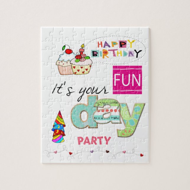 Puzzle Puzzles, Joyeux Anniversaire FUN Cupcake Jigsaw Pu (Vertical)